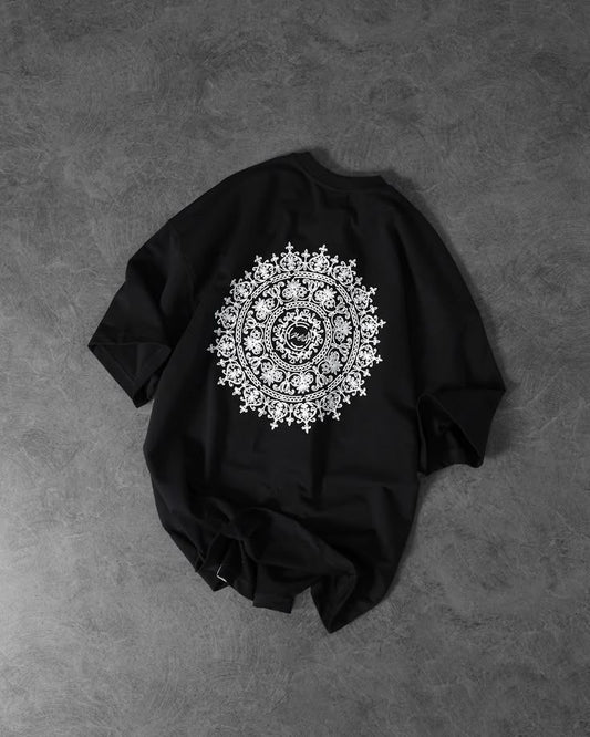 Drop shadow mandala print tshirt