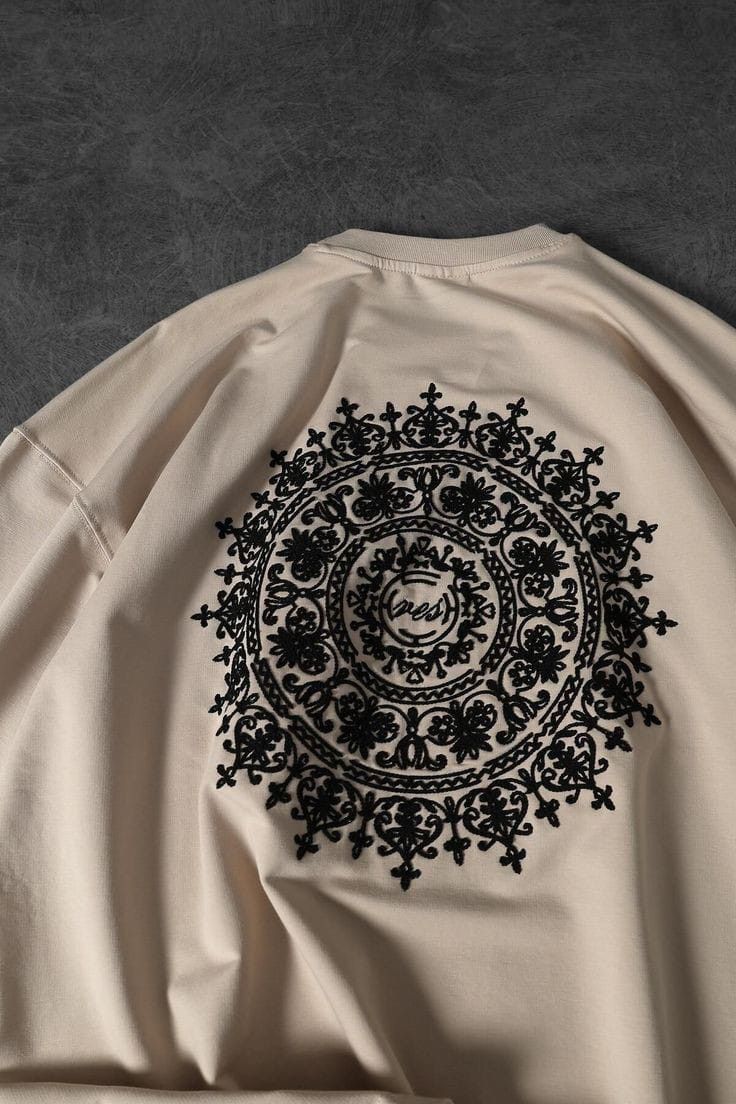 Drop shadow mandala print tshirt
